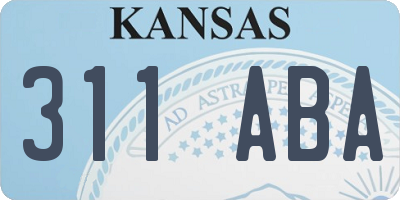 KS license plate 311ABA