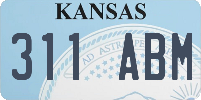 KS license plate 311ABM