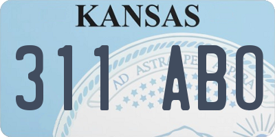 KS license plate 311ABO