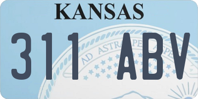 KS license plate 311ABV
