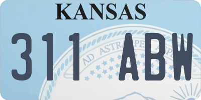 KS license plate 311ABW