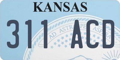 KS license plate 311ACD