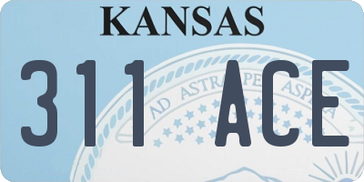 KS license plate 311ACE