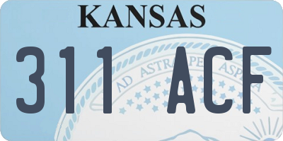KS license plate 311ACF