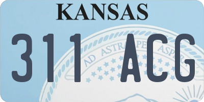 KS license plate 311ACG