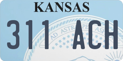 KS license plate 311ACH