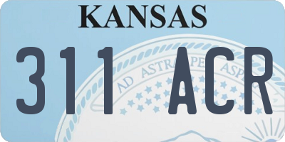KS license plate 311ACR
