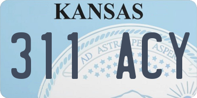 KS license plate 311ACY