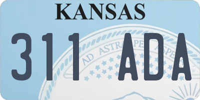 KS license plate 311ADA