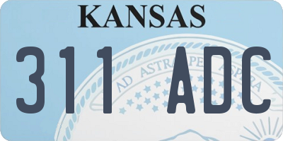 KS license plate 311ADC