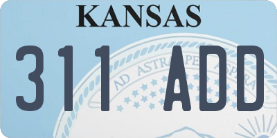 KS license plate 311ADD