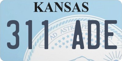 KS license plate 311ADE