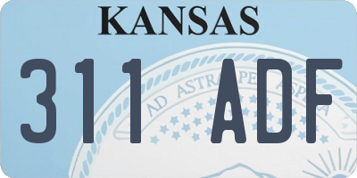 KS license plate 311ADF