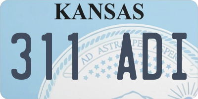 KS license plate 311ADI