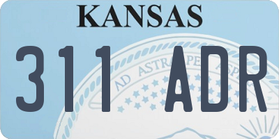 KS license plate 311ADR