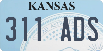 KS license plate 311ADS