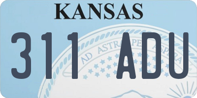 KS license plate 311ADU