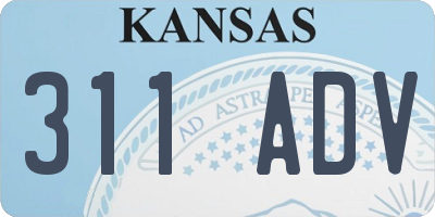 KS license plate 311ADV