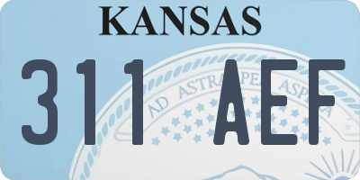 KS license plate 311AEF