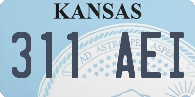 KS license plate 311AEI