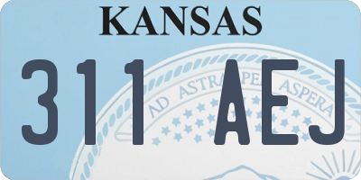 KS license plate 311AEJ