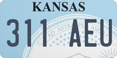 KS license plate 311AEU