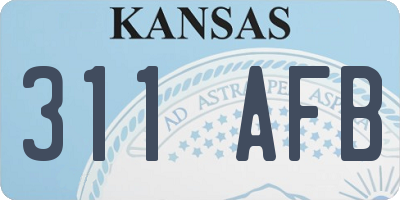 KS license plate 311AFB