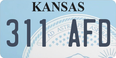 KS license plate 311AFD