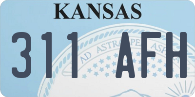 KS license plate 311AFH