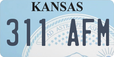 KS license plate 311AFM