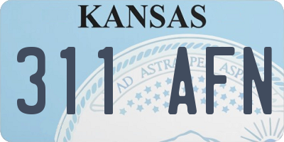 KS license plate 311AFN
