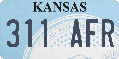 KS license plate 311AFR