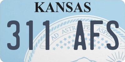 KS license plate 311AFS