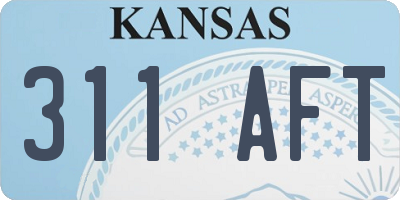 KS license plate 311AFT