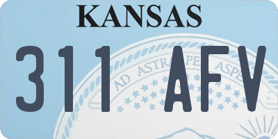 KS license plate 311AFV