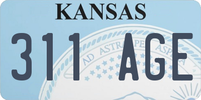 KS license plate 311AGE