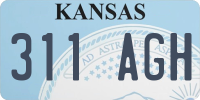 KS license plate 311AGH