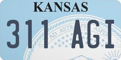 KS license plate 311AGI