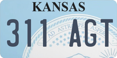 KS license plate 311AGT