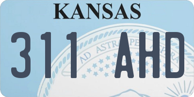 KS license plate 311AHD