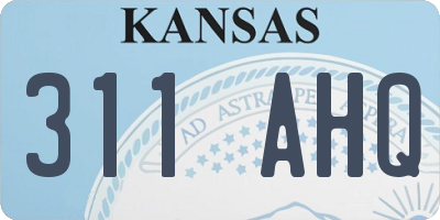 KS license plate 311AHQ