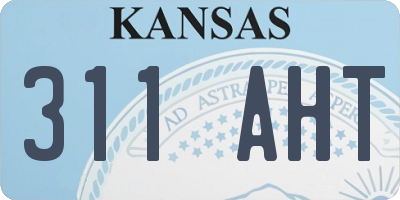 KS license plate 311AHT