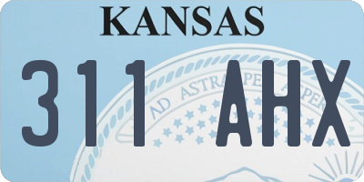 KS license plate 311AHX