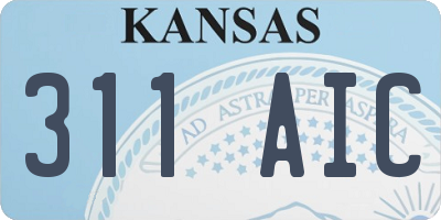 KS license plate 311AIC