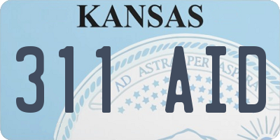 KS license plate 311AID
