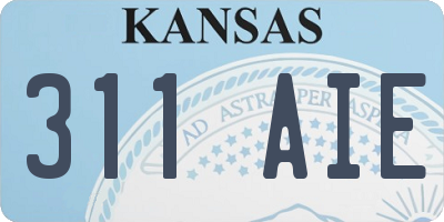 KS license plate 311AIE