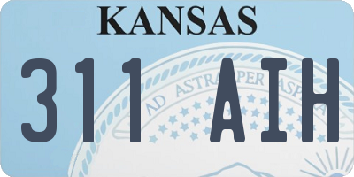 KS license plate 311AIH