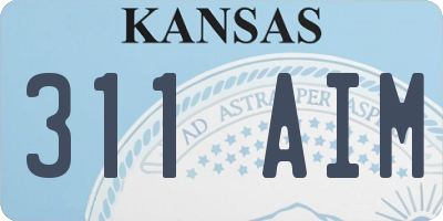 KS license plate 311AIM