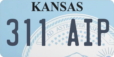 KS license plate 311AIP