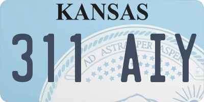 KS license plate 311AIY